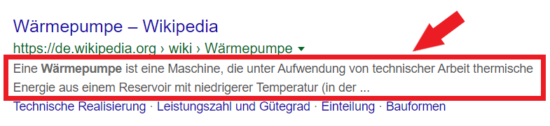 meta beschreibung bei google