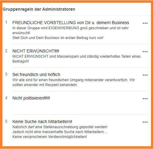 facebook gruppenregeln für blog werbung beachten